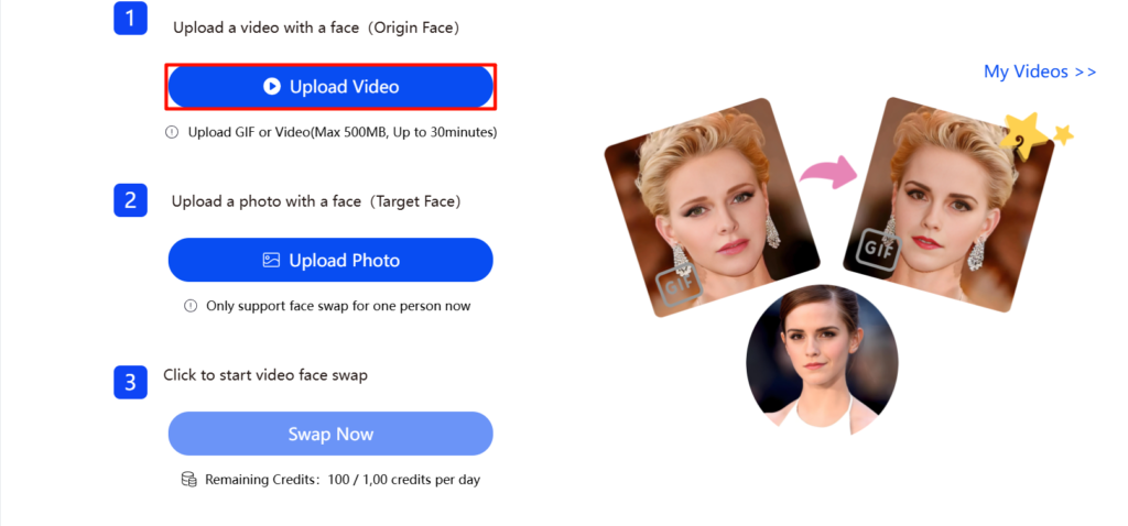 Step 1: Upload a GIF or Choose from Templates